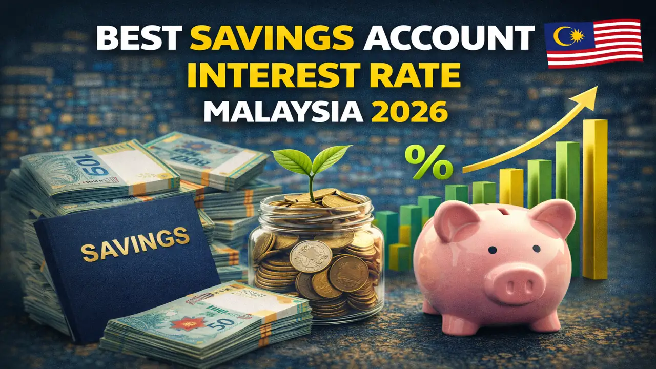 Best savings account interest rate Malaysia 2026 piggy bank and percentage growth chart