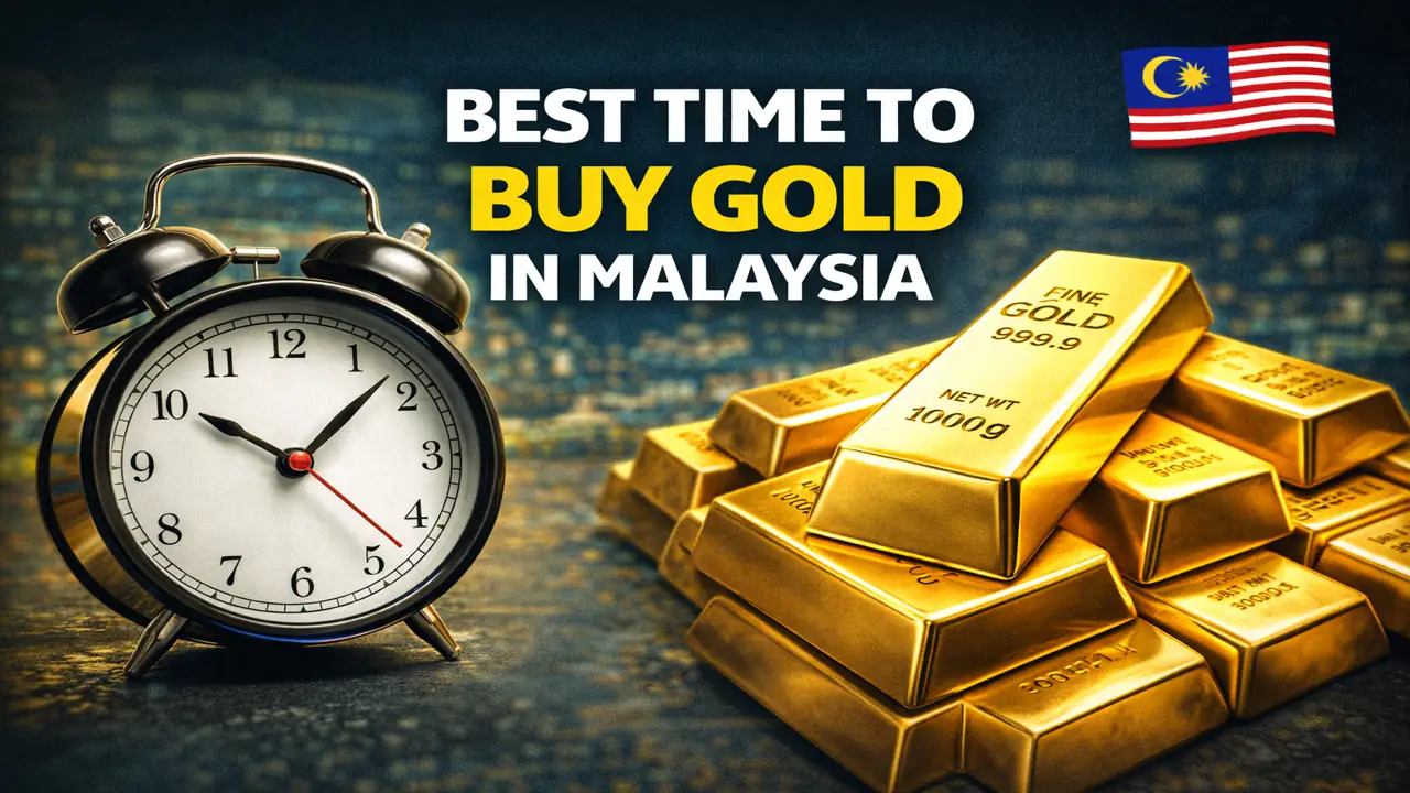 Best time to buy gold in Malaysia gold bars and clock investment timing concept