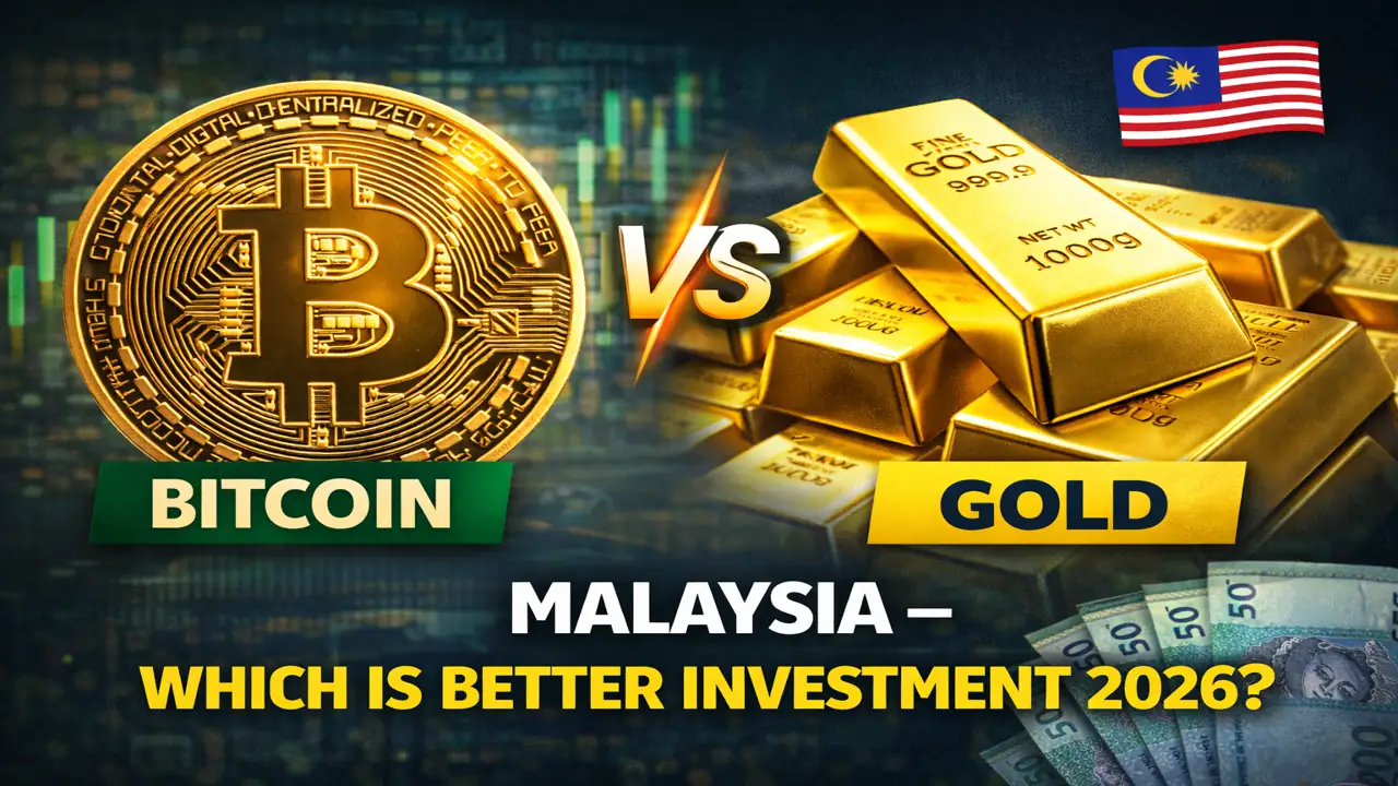 Bitcoin vs Gold Malaysia which is better investment 2026 comparison chart and gold bars